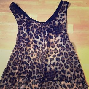 Boutique leopard print sheer tank top 2/$15